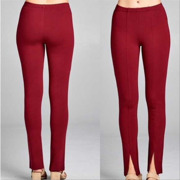 MONICA Burgundy Skinny Pants - Picture 4 of 4